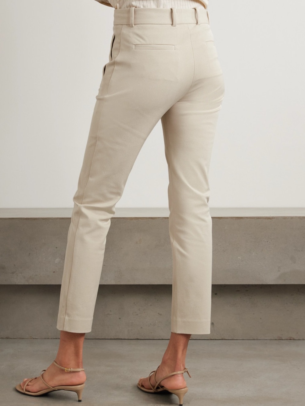 New JOSEPH Eliston Gabardiene Tapered Trousers Beige